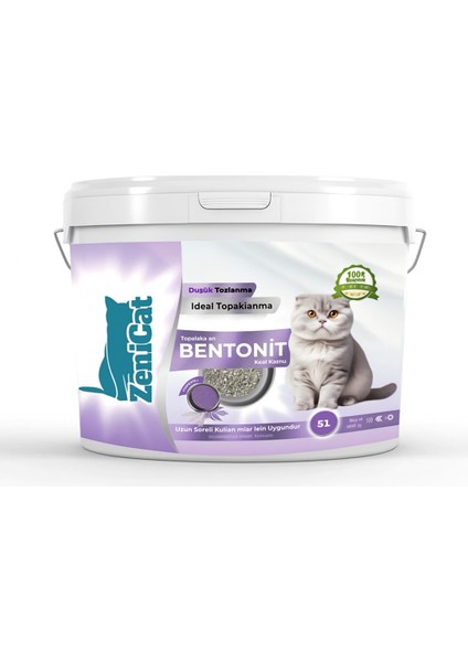 Lavanta Kokulu 5 Litre Kedi Kumu Ince Taneli Bentonit