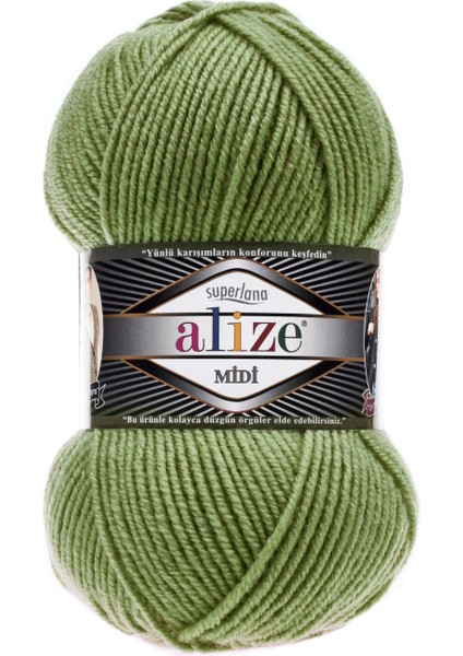 Süperlana Midi Yünlü Iplik /620 Yeşil/ Orta Kalın / El Örgü Ipi/ Kazak,Yelek,Atkı Için Uygun fiyatları