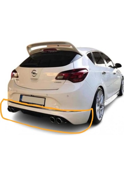 Opel Astra J Hb (2013-2015) Makyajlı Custom Arka Tampon Eki - Difüzör (Plastik) (( Boyasız ))