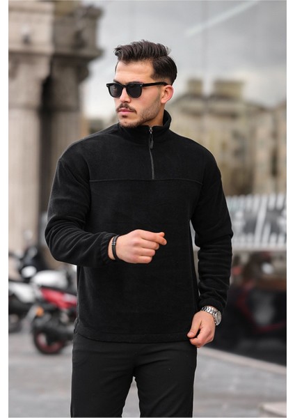 Yarım Fermuarlı Polar Sweatshirt