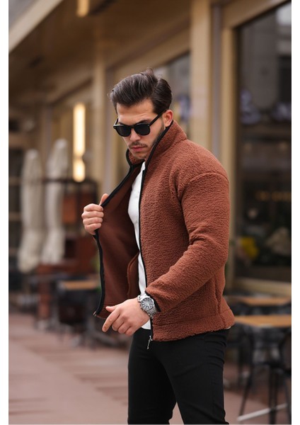 Yan Cepli Tam Fermuarlı Peluş Sweatshirt modelleri