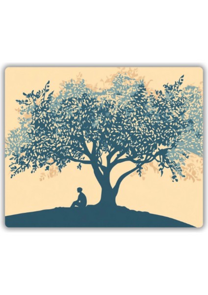 Ağaç Altında Insan Baskılı Mouse Pad 18X22 cm