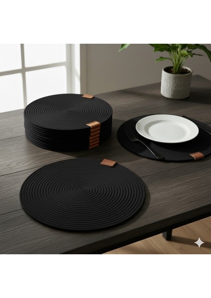 Amerikan Servis Runner 6 Lı Sunum Supla Çeyiz Takımı Örgü Tabak Altı Yanmaz