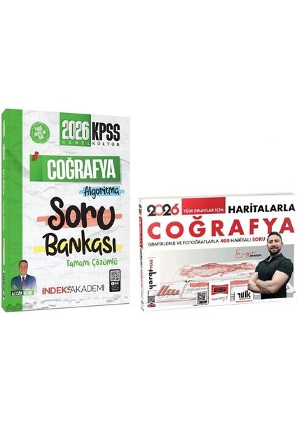 Yargı + Indeks 2026 Kpss Haritalarla Coğrafya + Soru Bankası 2 Li Set