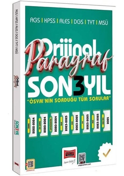 Yargı 2026 Kpss Meb-Ags Ales Dgs Tyt Msü Paragraf Orijinal Çıkmış Sorular Son 3 Yıl Çözümlü