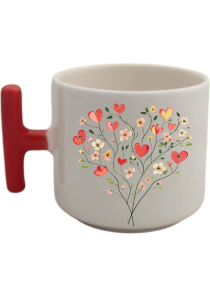 Kalpli Dallar Baskılı Kahve Kupası Kupa Bardak Doğum Günü Hediyesi