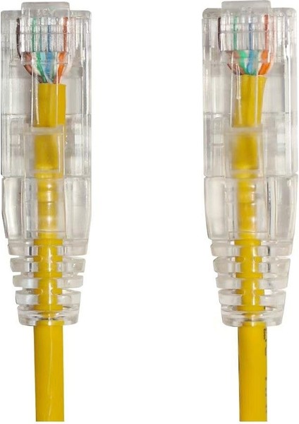 AC-602-0015 15CM Utp Slım Cat6 Patch Kablo Sarı Cu, Lszh Awg 28