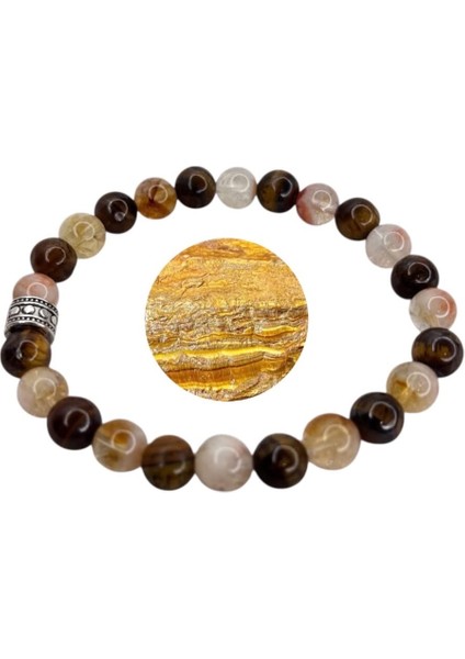 Para Mıknatısı, Sitrin ve Kaplan Gözü Doğal Taş Bileklik, Sertifikalı Doğal Taş, Uniseks Bileklik