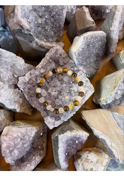 Para Mıknatısı, Sitrin ve Kaplan Gözü Doğal Taş Bileklik, Sertifikalı Doğal Taş, Uniseks Bileklik indirimleri