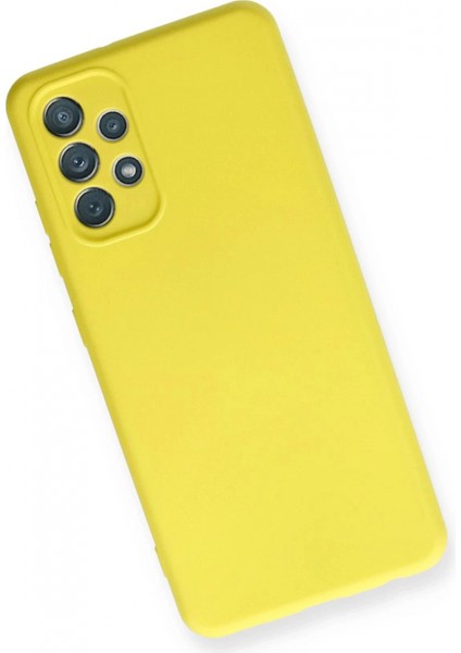 Samsung Galaxy A32 Kılıf Nano Içi Kadife Silikon - Sarı modelleri