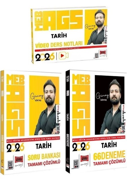Yargı 2026 Meb-Ags Tarih Video Ders Notları + Soru Bankası + 66 Deneme 3 Lü Set