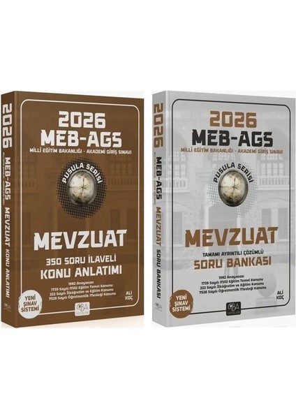 Cba 2026 Meb-Ags Mevzuat Konu Anlatımı + Soru Bankası 2 Li Set Pusula Serisi
