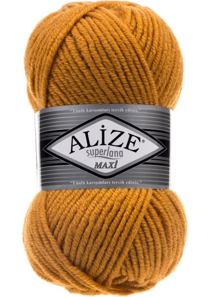 Süperlana Midi Yünlü Iplik / 02 Safran/Orta Kalın / El Örgü Ipi/ Kazak,Yelek,Atkı Için Uygun fiyatları