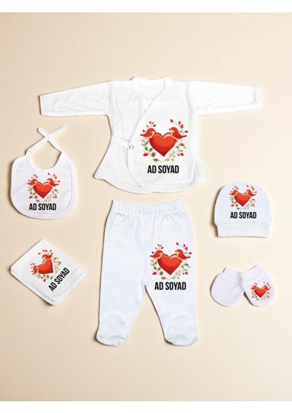 Kalpli Kuş Baskılı Bebek Hastane Çıkış Seti Yeni Doğan Bebek Hediyesi Bebeğe Hediye