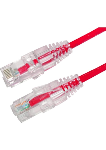 AC-602-0015 15CM Utp Slım Cat6 Patch Kablo Kırmızı Cu, Lszh Awg 28