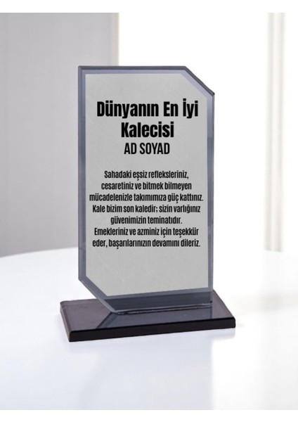 Plaket Isme Özel Kaleciye Ödül Başarı Hediyesi