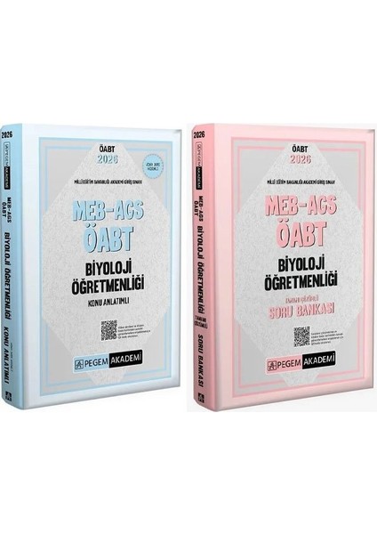 Pegem 2026 Öabt Meb-Ags Biyoloji Öğretmenliği Konu Anlatımlı + Soru Bankası 2 Li Set