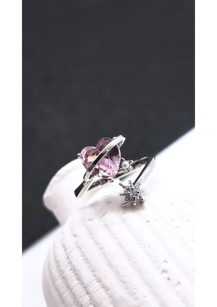 Halkalı Kalp Figürlü Çelik Kaplama Yüzük fırsatları