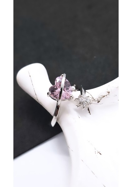 Halkalı Kalp Figürlü Çelik Kaplama Yüzük indirimleri