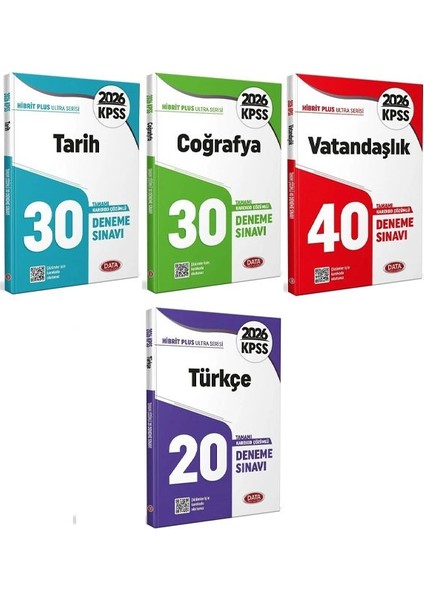 Data 2026 Kpss Tarih + Coğrafya + Vatandaşlık + Türkçe Ultra 120 Deneme 4 Lü Set