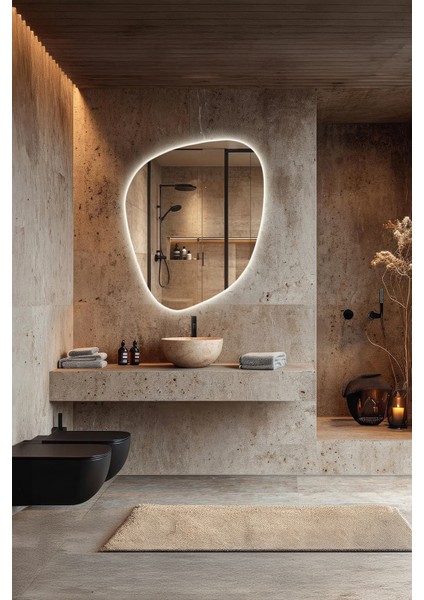 Soho Asimetrik LED Duvar Aynası – Modern Tasarım Dekoratif Boy ve Dresuar Aynası