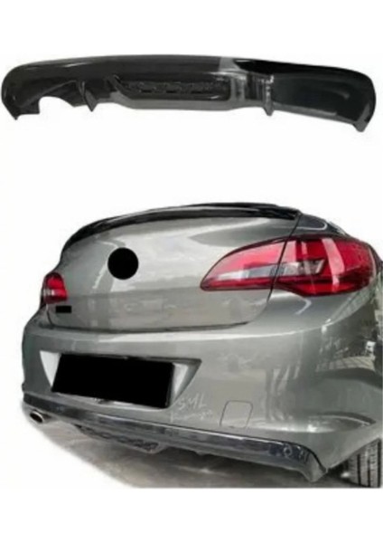 Opel Astra J Sedan 2013 Sonrası Arka Tampon Eki - Difüzör (Plastik) (( Parlak Siyah ))