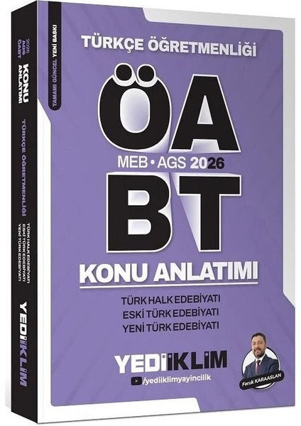 Yediiklim 2026 Öabt Meb-Ags Türkçe Türk Halk, Eski Türk, Yeni Türk Edebiyatı Konu Anlatımı
