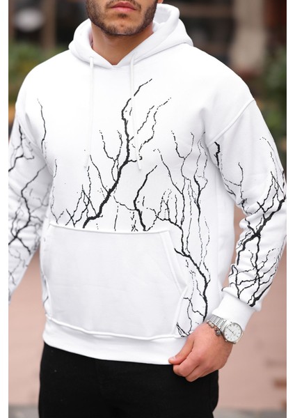 Şimşek Desenli Kapüşonlu Sweatshirt fiyatları