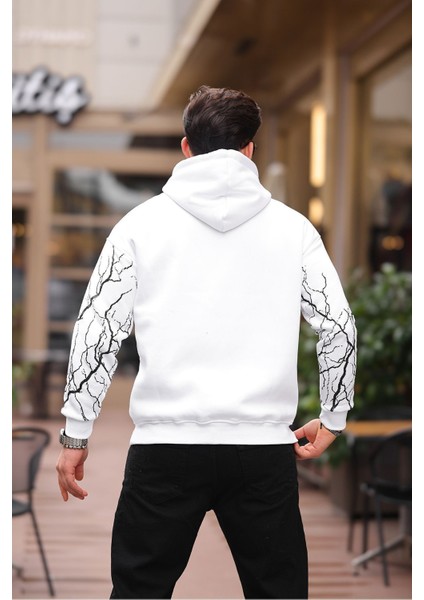 Şimşek Desenli Kapüşonlu Sweatshirt fırsatları
