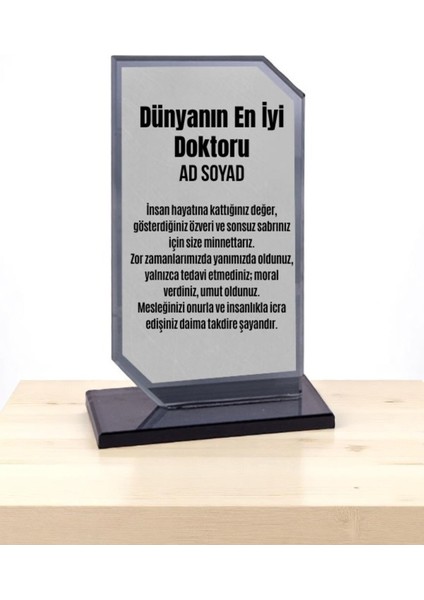 Plaket Isme Özel Doktora Ödül Başarı Hediyesi