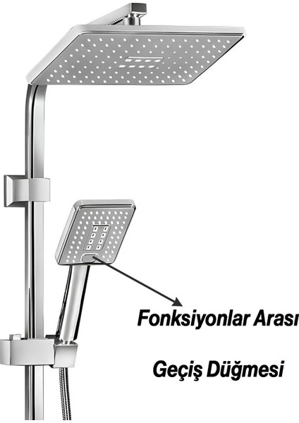 Robot Duş Seti Tam Takım Beyaz Krom Lüks Yağmurlama Fonksiyonlu El Duşu Başlıklı Vidalı Duş Sistemi fiyatları
