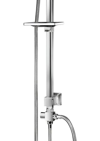 Robot Duş Seti Tam Takım Beyaz Krom Lüks Yağmurlama Fonksiyonlu El Duşu Başlıklı Vidalı Duş Sistemi fırsatları