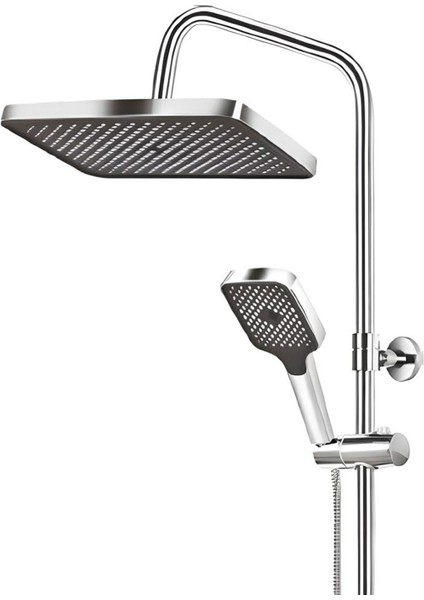 Robot Duş Seti Tam Takım Beyaz Krom Lüks Yağmurlama Fonksiyonlu Yükseklik Ayarlı Başlıklı Sistemi fırsatları