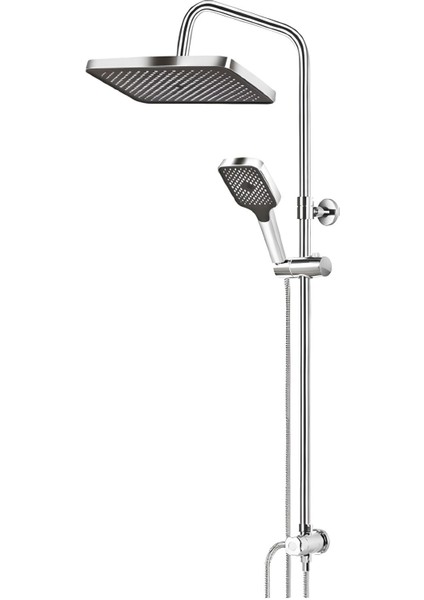 Robot Duş Seti Tam Takım Beyaz Krom Lüks Yağmurlama Fonksiyonlu Yükseklik Ayarlı Başlıklı Sistemi indirimleri