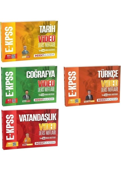 Indeks 2026 Ekpss Tarih + Coğrafya + Vatandaşlık + Türkçe Video Ders Notları 4 Lü Set