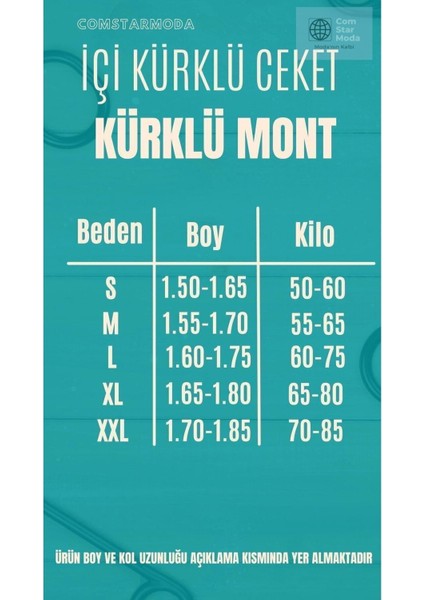 Erkek Trend Kışlık Içi Kürklü Kot Ceket Haki