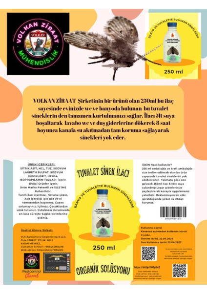 evdeki sinek sorununu hemen çözün: 250ml etkili ""kanalizasyon ve tuvalet sineklerine karşı güçl