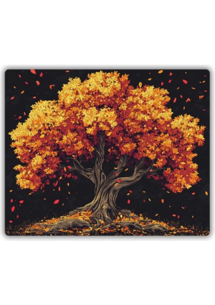 Sonbaharda Ağaç Baskılı Mouse Pad 18X22 cm