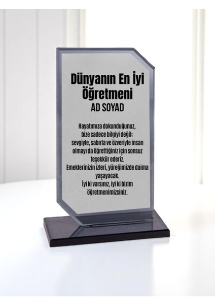 Öğretmene Hediyelik Plaket Ödül Başarı Plaket Öğretmen Hediyesi