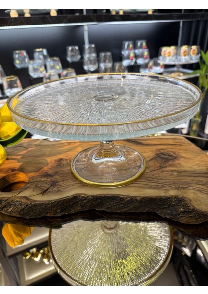 Sunumluk Pasta Standı Cam Gold Detaylı fiyatları