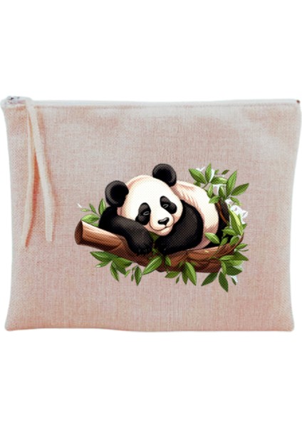 Daldaki Panda Baskılı Makyaj Çantası