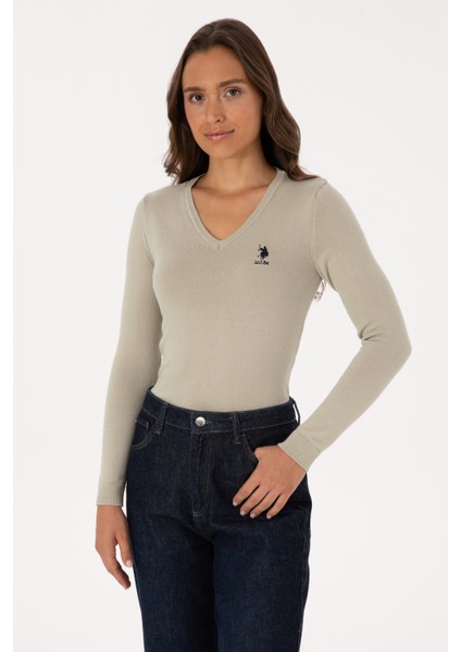 Kadın Açık Haki Kazak /triko 50307712-VR183