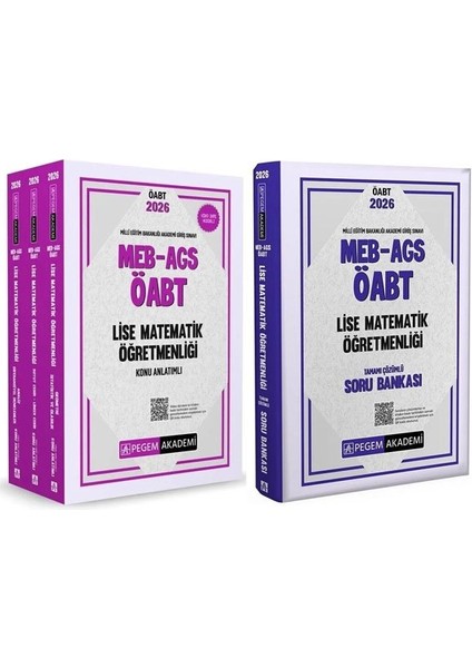 Pegem 2026 Öabt Meb-Ags Lise Matematik Öğretmenliği Konu Anlatımlı + Soru Bankası 2 Li Set