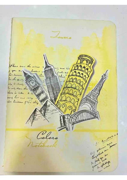 Collection Içi Sarı Renkli Çizgili A6 Not Defteri