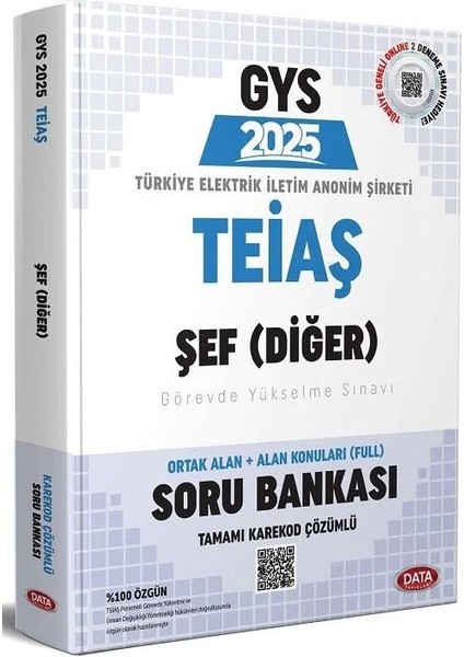 Data 2025 Gys Teiaş Genel Müdürlüğü Şef Soru Bankası Çözümlü