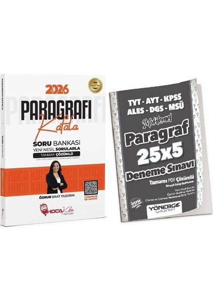 Hoca Kafası + Yönerge 2026 Kpss Tyt Ales Dgs Kafala Paragraf Soru Bankası + 5 Deneme 2 Li Set