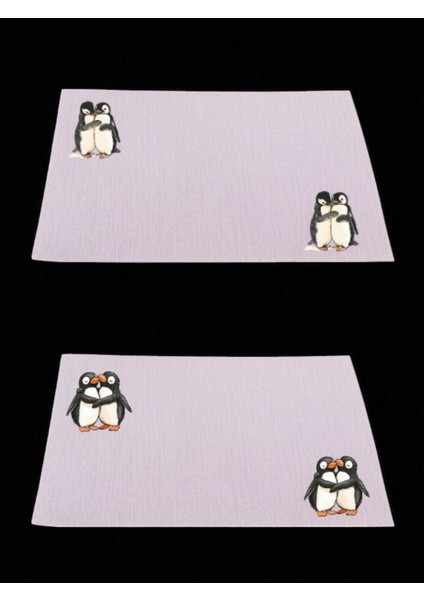 Penguenler Baskılı Mutfak Masası 2'li Keten Servis Bezi 28X40 cm Amerikan Servis