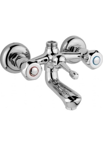 Süper Kaliteli Pirinç Krom Klasik Banyo Bataryası Sıcak Soğuk Duvardan Girişli Banyo Gereçleri