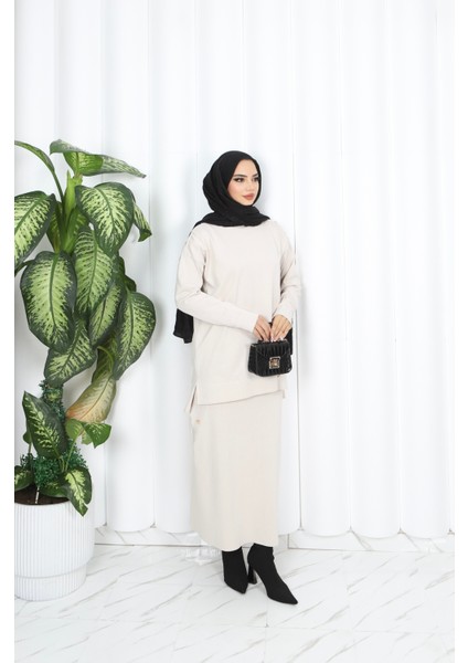 Düğmeli Merserize Etekli Takım