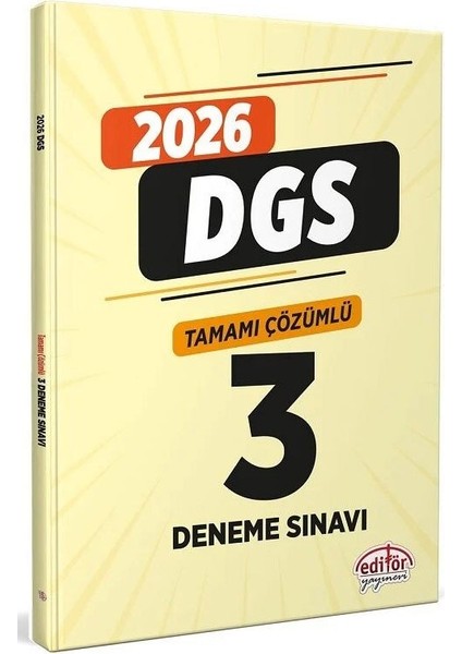 Editör 2026 Dgs 3 Deneme Çözümlü